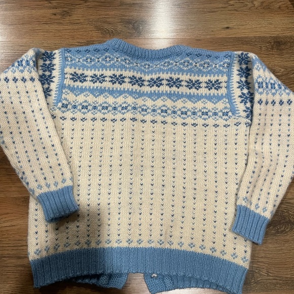 VossKnit Vintage Wool Knit Norwegian style Cardigan Sweater Women - Picture 2 of 3